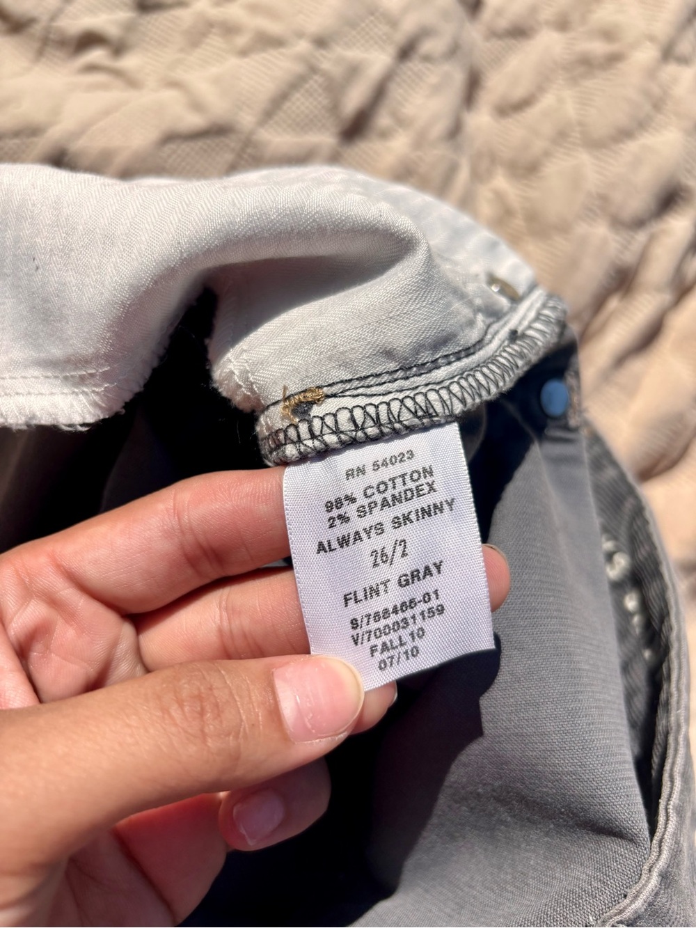 Gap 1969 Always Skinny Flint Gray Corduroy Pants Size 26/2 - Picture 8 of 9